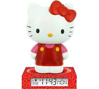 Réveil Hello Kitty 3D Figurine, KIDS LICENSING HK50198, Veilleuse, Alarme, Date, Piles Incluses