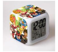 Réveil Imprimé Pokemon LED 7 Couleurs Veilleuse multifonction Calendrier Thermomètre Cadeau Enfant-Lewin Deal blanc G