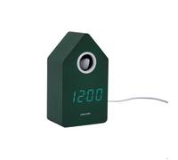 Karlsson Cuckoo Réveil LED, vert, 9 x 9 x 15,8 cm, rectangulaire, en bois, pour chambre à coucher