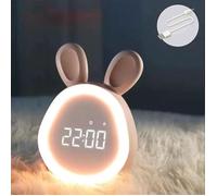 Réveil Lapin Mignon Induction, Lampe Chevet Snooze, Affichage Automatique, Veilleuse, Cadeau Filles Enfants