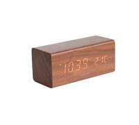 Réveil rectangulaire en bois Block Bois foncé Marron G