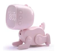 Réveil LED dinosaure pour dormir avec veilleuse douce pour le réveil, affichage numérique pour décoration de chambre d'enfant (rose)