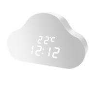 Réveil LED élégant en forme de nuage avec chronométrage fiable, fonction veilleuse et design esthétique élégant (blanc)