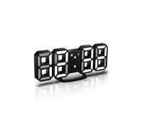 Réveil LED VORMOR 3D Horloge Murale Numérique Veilleuse Blanche - Noir