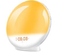 Réveil lever du soleil, réveil lumineux, Simulation du lever du soleil/coucher du soleil, horloge numérique avec veilleuse, Radio FM, horloges de bureau NZ6688J