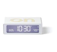 Lexon Flip Mini Réveil Matin de Voyage, Horloge numérique LED on/Off à luminosité réglable, Rechargeable et Tactile, idéal comme réveil de Chevet - Blanc