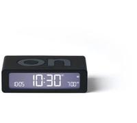 Lexon Flip Mini Réveil Matin de Voyage, Horloge numérique LED on/Off à luminosité réglable, Rechargeable et Tactile, idéal comme réveil de Chevet - Noir