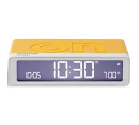 Lexon Flip Classic réveil Matin Lumineux, réversible avec Faces on Off et Fonction Snooze, à écran LCD et Lumière Tactile, Rechargeable par USB-C - Jaune Glossy