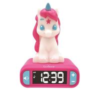 Réveil licorne numérique pour enfants - Veilleuse et fonction snooze - Écran LCD - Sons de licorne - Rose