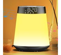 Réveil Lumière Bluetooth, Reveil Simulateur d'aube, Eveil Matin Lumineux Lampe de Chevet Multicolore, Snooze, 30 Sons pour l'Aide au Sommeil Machine Sonore avec Veilleuse, Cadeaux Pour Garçon Fille