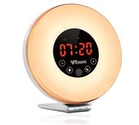 Réveil lumière, lampe de réveil radio fm - Aueq - veilleuse réveil lumineux lampe de chevet sunrise sunset simulation snooze rgb b