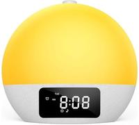 Réveil lumineux avec haut-parleur Bluetooth, simulation du lever du soleil et machine à sons pour un sommeil paisible et un réveil en douceur grâce à la lumière