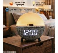 Réveil lumineux avec simulation d'aube, horloge de bureau avec lumières colorées, sons naturels, horloge numérique pour salon, chambre, décoration intérieure 1