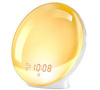 Réveil lumineux avec Simulation de lever/coucher du soleil, double alarme, Radio FM, veilleuse, 7 couleurs, sons naturels, Snooze Alarm Clock