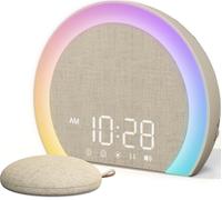 Réveil lumineux avec vibration sans fil, veilleuse de 9 couleurs, volume de 115 dB