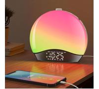 Réveil Lumineux - KATOOM - Simulation de Lever du Soleil - Bluetooth - 22 Sons Naturels - 17 Lumières Colorées