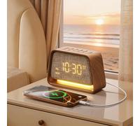 Réveil lumineux, lampe de chevet avec horloge, 3 en 1