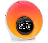 Réveil lumineux - Réveil avec lumière - Réveil en douceur - 30 sons naturels - 14 modes de couleur - Blanc