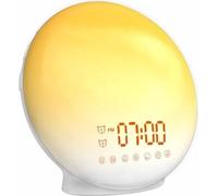 Réveil lumineux, Réveil lumière du jour, Simulation de lever de soleil, Lampe de chevet avec fonction de charge USB, Deux alarmes, 20 luminosité Fonction snooze ,7