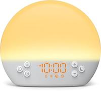 Réveil Lumineux Simulateur d'aube, Eveil Lumière Reveil Matin 12 Couleurs | Machine Bruit Blanc avec 30 Sons Apaisants, Snooze/Minuteur,Réveil Lumière Veilleuse Lampe de Chevet pour Enfant/Adulte