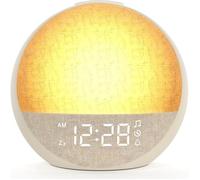 Reveil Lumineux Simulateur d'Aube, Eveil Lumière Réveil Matin avec 7 Sonneries, 30 Sons Naturels, Minuteur, Snooze