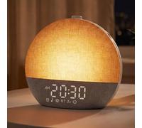 Réveil Lumineux Simulateur d'Aube Eveil Lumière Reveil Matin,Lampe de Chevet 30 Sons Naturels 20 Niveaux de Luminosité,17 Couleur Réveil Lumière Veilleuse,Minuteur Snooze,pour Enfant Ado Adulte