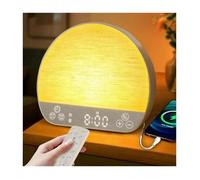 Réveil Lumineux Simulateur d'aube, Réveil Luminothérapie Lampe de Chevet,Lampes de Reveil avec 37 Sons pour Dormir