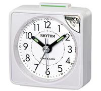 Réveil matin lumineux compact blanc Rhythm couleur : Chromé cadran noir
