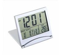 Réveil Matin Numérique Horloge Thermomètre Pliable 2 Types D'Affichage LCD Blanc YONIS Gris G