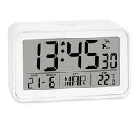 Réveil matin radio pilotée - ESTAMPILLE - Affichage numérique - Affichage température - Affichage calendrier - Écran LED