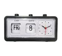 Réveil mécanique nouveauté horloge à bascule horloge numérique de bureau avec calendrier horloge décor la maison décor rétro,noir