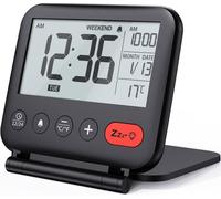 Réveil - Mini Horloge Numérique LCD - Rétroéclairé - Compact - Alarme Snooze