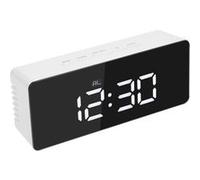 Réveil Miroir multifonctionnel miroir numérique silencieux LED miroir de maquillage d'horloge - blanc blanc G