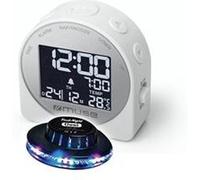 REVEIL M-09-CW Ecran LCD avec rétroéclairage blanc - coloris blanc Jeu de lumière Soucoupe OVNI LED