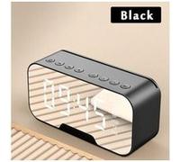 Réveil noir numérique électronique sans fil bluetooth multifonction réveil miroir lecteur de musique Noir G