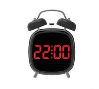 Réveil numérique à double cloche avec écran LED de 10,2 cm | Horloge de chevet silencieuse sans tic-tac pour chambre à coucher, bureau à domicile | Sons de sonnerie mécanique rétro supérieurs à 70 dB
