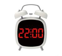 Réveil numérique à double cloche avec écran LED de 10,2 cm | Horloge de chevet silencieuse sans tic-tac pour chambre à coucher, bureau à domicile | Sons de sonnerie mécanique rétro supérieurs à 70 dB