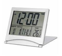 Réveil numérique à LED, calendrier de voyage pliable avec housse en cuir, réveil de bureau électronique avec thermomètre