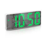Réveil Numérique, Alarm Réveil LED avec Fonction Snooze, Luminosité réglable, ave mode jour de travail(Blanc+Police Vert)