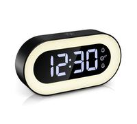 Réveil Numérique, Alarm Réveil LED avec Veilleuse, Snooze, Luminosité réglable, ave mode jour de travail (Noir)