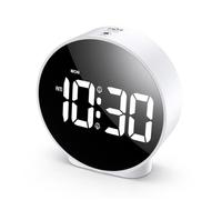 Réveil Numérique, Alarm Réveil LED, Snooze, Luminosité réglable, Mode alarme jour de travail (Blanc)