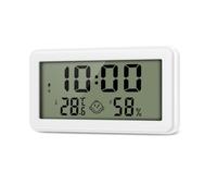 Réveil Numérique, Alarm Réveil LED, Thermomètre et hygromètre d'intérieur, Station Météo, ℃/℉, 12/24H - Blanc