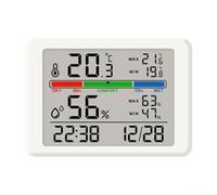 Réveil numérique avec affichage de la température et de l'humidité, horloge de bureau électronique LCD multifonction avec rétroéclairage doux, support magnétique pour cuisine, chambre à coucher
