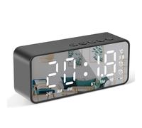 Réveil numérique avec batterie de secours : double alarme, fonction snooze, caisson de basses stéréo surround, port de chargement USB, de bonne