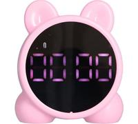 Réveil numérique avec haut-parleur Bluetooth et écran LED, rose