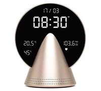 Réveil numérique avec radio, en aluminium doré, couleur noire