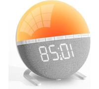 Réveil numérique avec simulation du lever du soleil, 7 sonneries et veilleuse blanc chaud