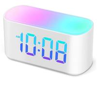 Réveil numérique avec veilleuse, 9 couleurs RGB, écran LED, variateur de luminosité