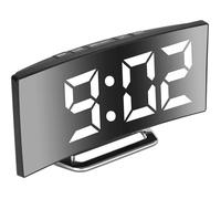Réveil numérique - Blanc - 7'' LED Miroir - 2 Luminosités - Chargement USB - Fonction Snooze