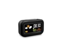 Metronic Réveil Numérique De Voyage À Piles avec Écran LCD Rétroéclairé en Couleur, Horloge 12/24 Heures, Snooze, Calendrier, Météo, Température, Humidité - 477340